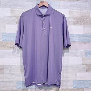 TURTLESON Performance Golf Polo Purple Houndstooth Country Club Mens Medium
